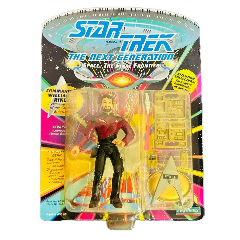 Star Trek The Next Generation CMDR WILLIAM RIKER 1992 Playmates Figure NEW!